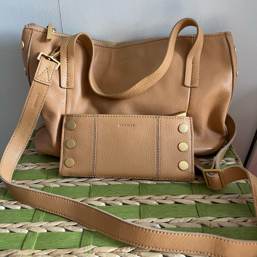 Hammitt Tan Crossbody & Matching Wallet